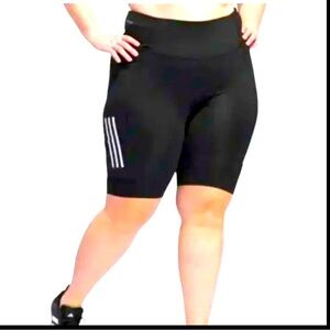 NWT ADIDAS Black Bicycle Spin Shorts, Side Stripe, Plus Sizes 1X